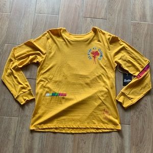 New with tags Yellow Slow it down long sleeve print tee shirt tshirt